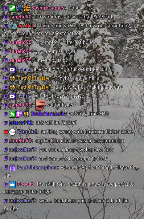 Transparent chat overlay on stream